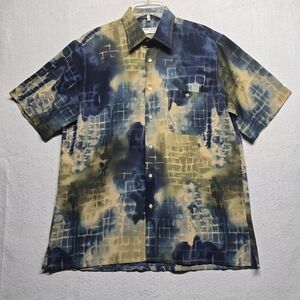 Georg Roth Mens Abstract Multicolor Shirt Short Sleeve Sz L